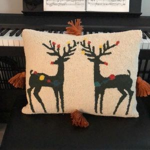 NWT Christmas Reindeer Pillow by Justina Blakeney